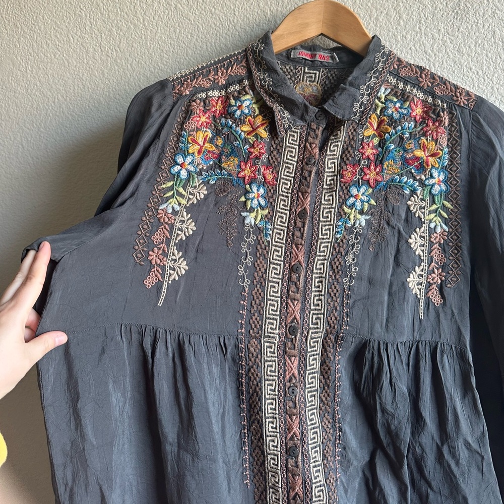 Johnny Was Embroidered Button Down Dress - Picture 11 of 16